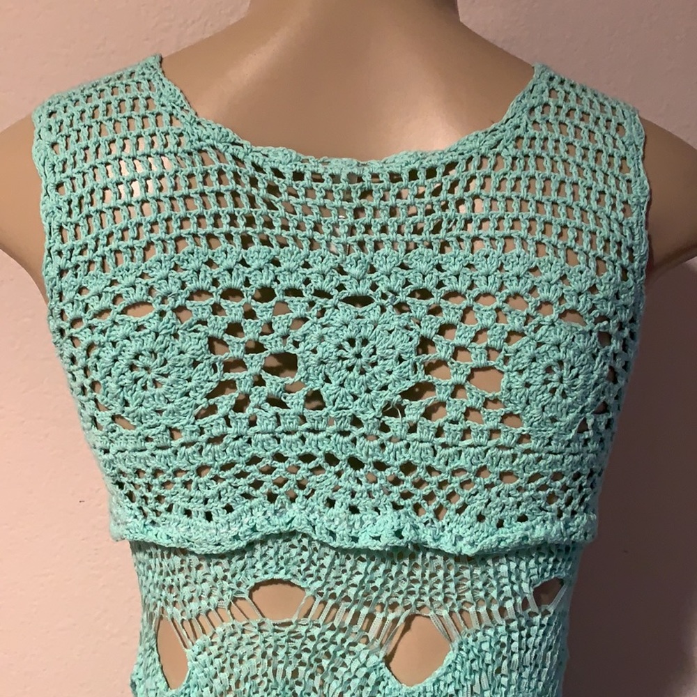 NWOT💗Teal crochet top - Picture 9 of 11